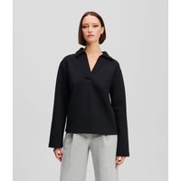 Karl Lagerfeld, Sweatshirt Mit V-ausschnitt, Frau, Schwarz, Größe: XS von Karl Lagerfeld