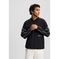 Karl Lagerfeld, Sweatshirt Mit V-ausschnitt Und Paspel-verzierung, Mann, Schwarz, Größe: XS Karl Lagerfeld, Sweatshirt Mit V-ausschnitt Und Paspel-verzierung, Mann, Schwarz, Größe: XS von Karl Lagerfeld