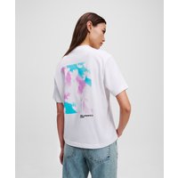 Karl Lagerfeld, T-shirt Mit Blumenprint, Frau, Weiss, Größe: XS von Karl Lagerfeld