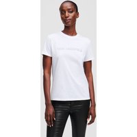Karl Lagerfeld, T-shirt Mit Glitzerndem Logo, Frau, Weiss, Größe: XS Karl Lagerfeld, T-shirt Mit Glitzerndem Logo, Frau, Weiss, Größe: XS von Karl Lagerfeld