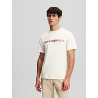 Karl Lagerfeld, T-shirt Mit Logo, Mann, Cannoli Creme, Größe: XS von Karl Lagerfeld