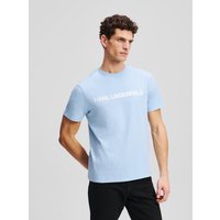 Karl Lagerfeld, T-shirt Mit Logo, Mann, Weiches Blau, Größe: XS von Karl Lagerfeld