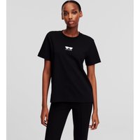 Karl Lagerfeld, T-shirt Mit Sonnenbrille, Frau, Schwarz, Größe: XS von Karl Lagerfeld