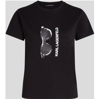 Karl Lagerfeld, T-shirt Mit Sonnenbrillenmotiv, Frau, Schwarz, Größe: XS Karl Lagerfeld, T-shirt Mit Sonnenbrillenmotiv, Frau, Schwarz, Größe: XS von Karl Lagerfeld