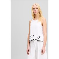 Karl Lagerfeld, Tanktop Mit Signature-stickerei Am Saum, Frau, Weiss, Größe: XS Karl Lagerfeld, Tanktop Mit Signature-stickerei Am Saum, Frau, Weiss, Größe: XS von Karl Lagerfeld