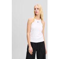Karl Lagerfeld, Tanktop Mit Autogramm, Frau, Weiss, Größe: XS von Karl Lagerfeld