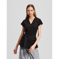 Karl Lagerfeld, Top Mit V-ausschnitt Aus Material-mix, Frau, Schwarz, Größe: XS Karl Lagerfeld, Top Mit V-ausschnitt Aus Material-mix, Frau, Schwarz, Größe: XS von Karl Lagerfeld