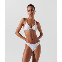 Karl Lagerfeld, Triangel-bikini-oberteil Mit Geometrischem Print, Frau, Geometrisches Muster weiß, Größe: XM von Karl Lagerfeld