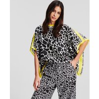 Karl Lagerfeld, Tunika-hemd Aus Seide Mit Giraffen-print, Frau, Giraffe Schwarz/Weiß, Größe: XM_L von Karl Lagerfeld