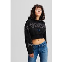 Karl Lagerfeld, Übergrosser Kapuzenpullover In Kurzer Länge, Frau, All-Over-Logo-Muster Schwarz-Weiß, Größe: L Karl Lagerfeld, Übergrosser Kapuzenpullover In Kurzer Länge, Frau, All-Over-Logo-Muster Schwarz-Weiß, Größe: L von Karl Lagerfeld
