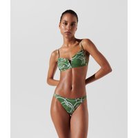 Karl Lagerfeld, V-bikini-oberteil Mit Bügeln Und Kreis-print, Frau, Kreis AOP Grün/Weiß, Größe: XL von Karl Lagerfeld