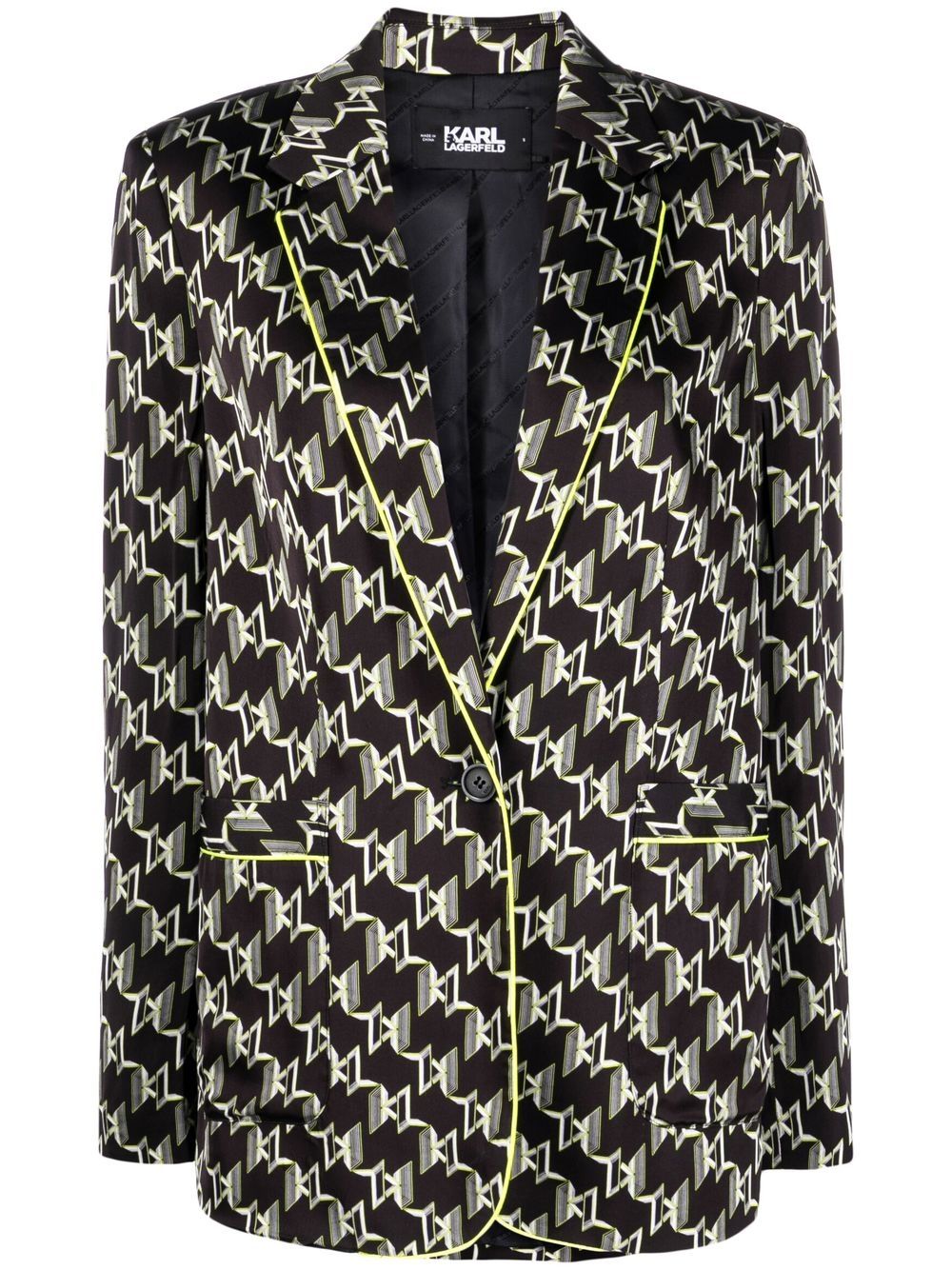 Karl Lagerfeld Blazer mit Logo-Print - Schwarz von Karl Lagerfeld