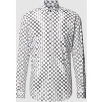 Karl Lagerfeld Business-Hemd mit Allover-Muster in Weiss, Größe 44 von Karl Lagerfeld