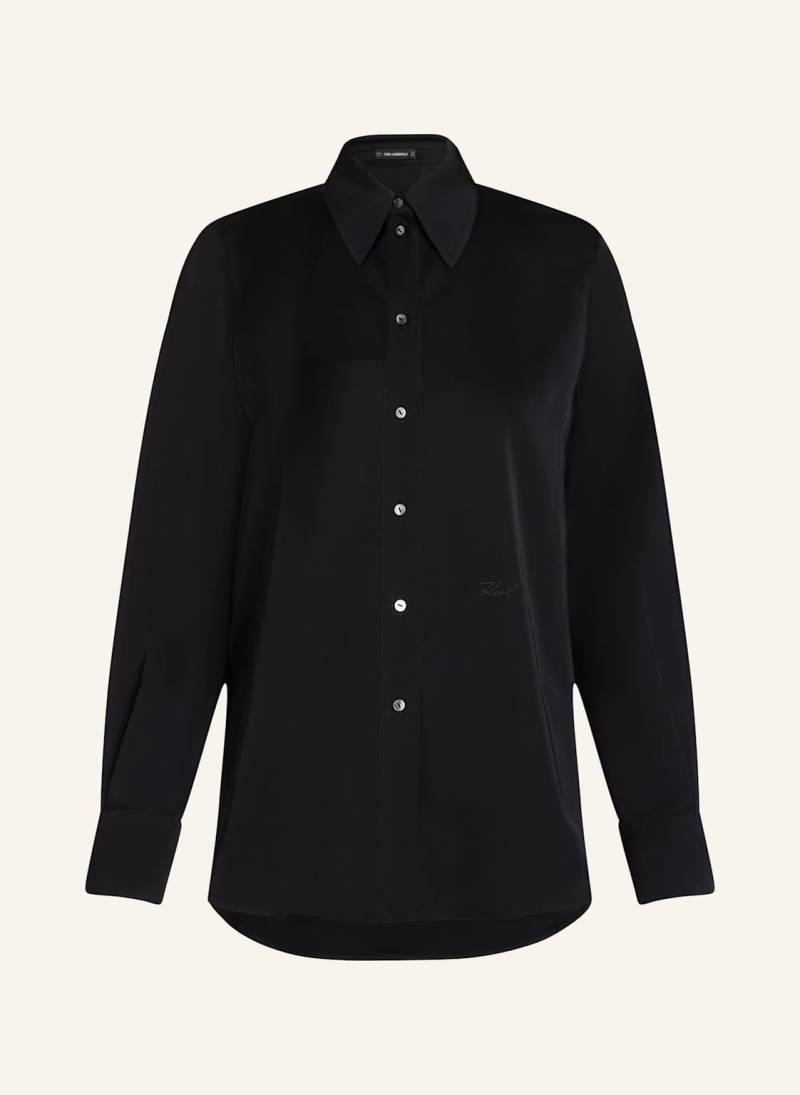Karl Lagerfeld Button-Down-Bluse schwarz von Karl Lagerfeld