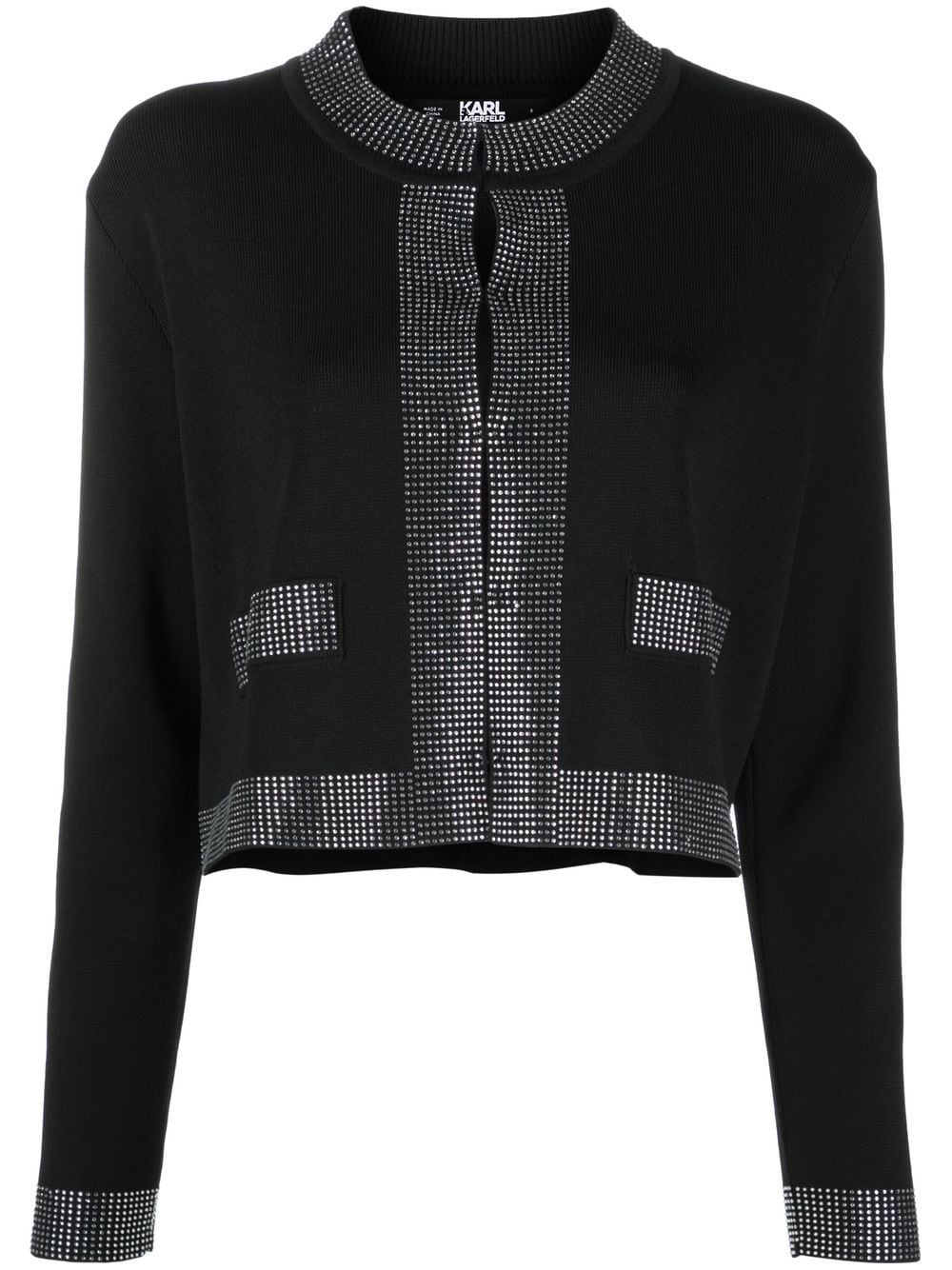 Karl Lagerfeld Cardigan mit Kristallen - Schwarz von Karl Lagerfeld