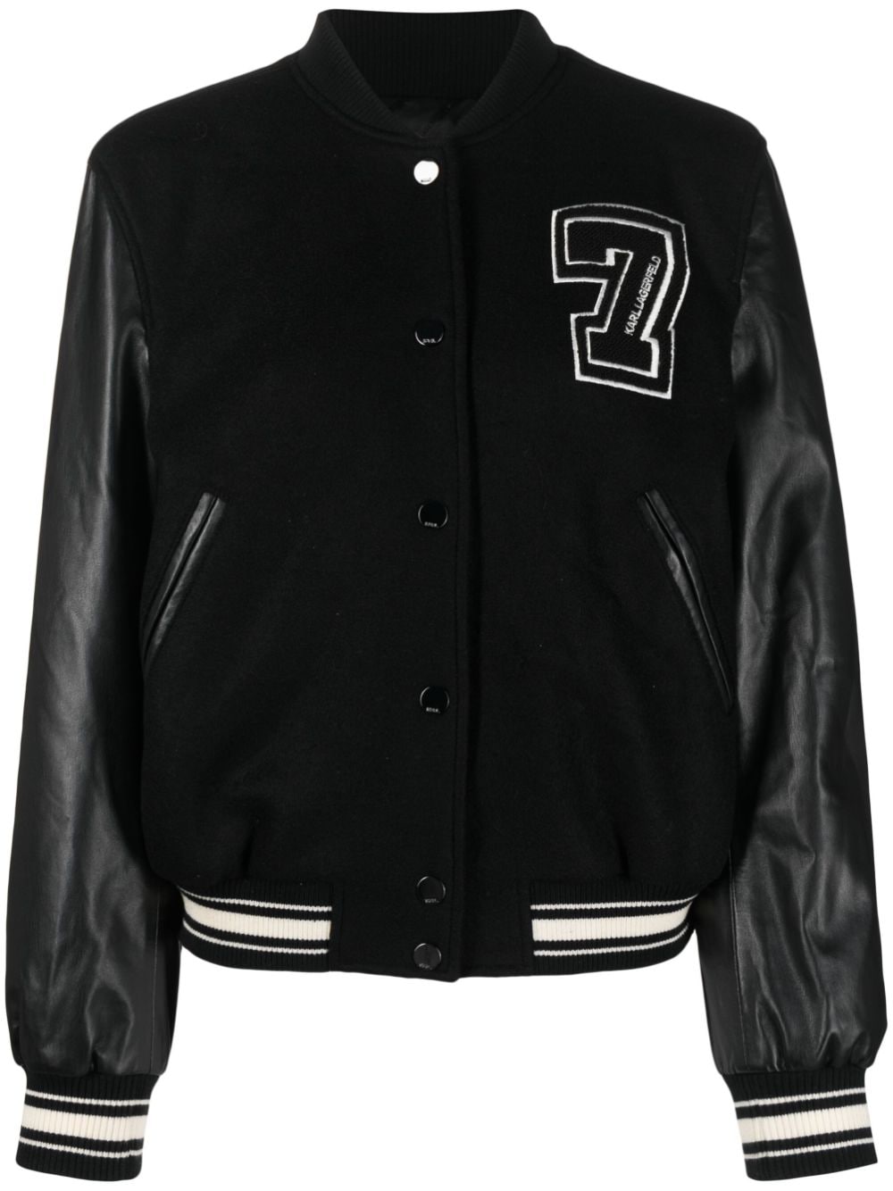 Karl Lagerfeld Collegejacke mit Logo-Patch - Schwarz von Karl Lagerfeld