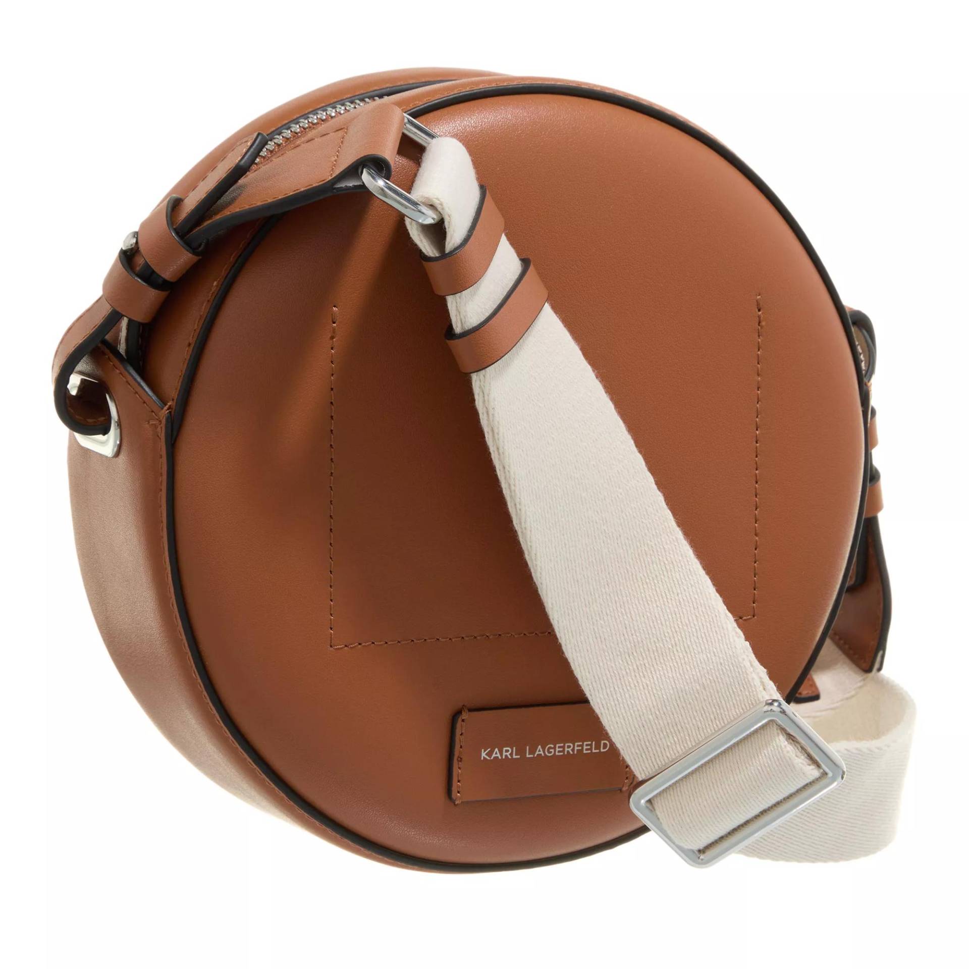 Karl Lagerfeld Crossbody Bags - K/Circle Round Cb Perforated - Gr. unisize - in Cognacbraun - für Damen von Karl Lagerfeld