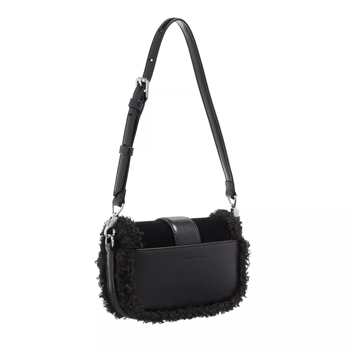 Karl Lagerfeld Crossbody Bags - K/Saddle Sp Sm Shb Suede Shear - Gr. unisize - in Schwarz - für Damen von Karl Lagerfeld