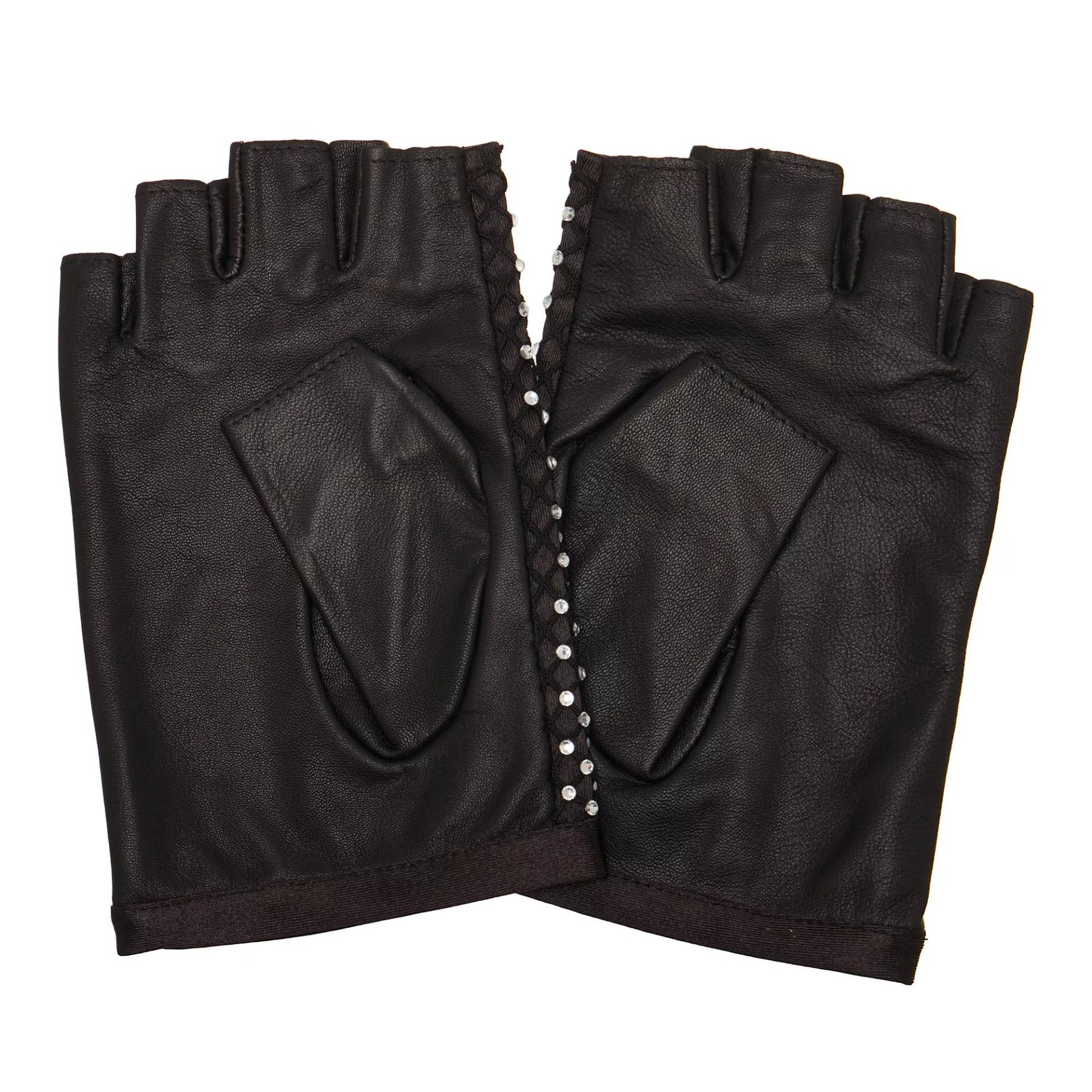 Karl Lagerfeld Handschuhe - K/Evening Fl Rhnstns Glove - Gr. M - in Schwarz - für Damen von Karl Lagerfeld