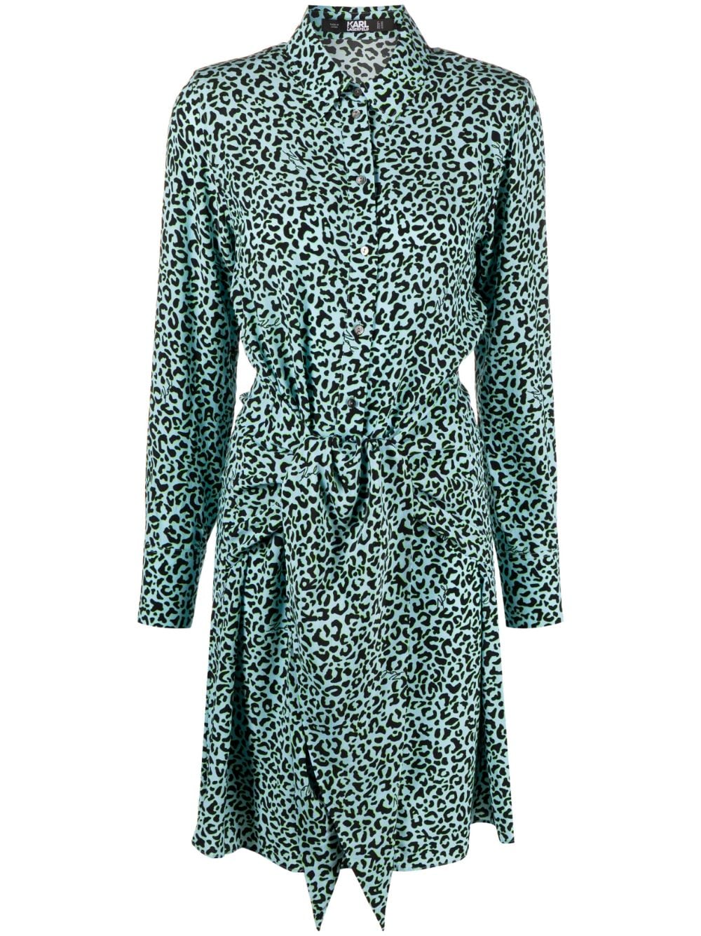 Karl Lagerfeld Hemdkleid mit Leoparden-Print - Blau von Karl Lagerfeld