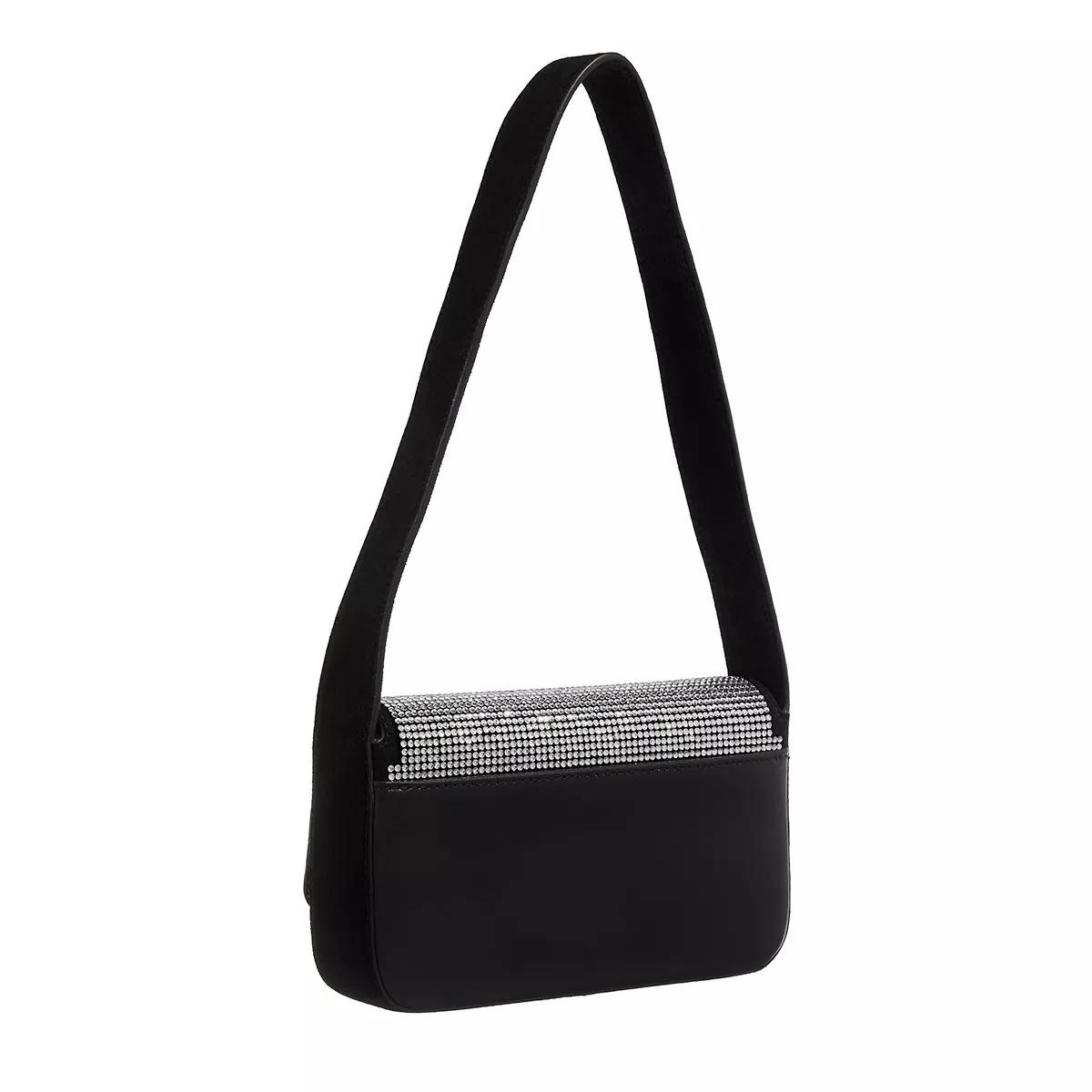 Karl Lagerfeld Hobo Bag - Essential K Sm Flap Shb Crys - Gr. unisize - in Schwarz - für Damen von Karl Lagerfeld