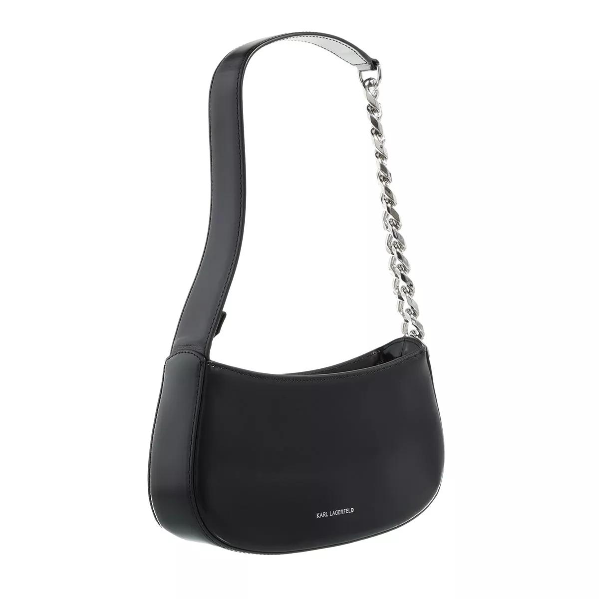 Karl Lagerfeld Hobo Bag - K/Saddle Chain Pochette - Gr. unisize - in Schwarz - für Damen von Karl Lagerfeld