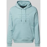 Karl Lagerfeld Hoodie mit Label-Stitching in Hellblau, Größe XXL von Karl Lagerfeld