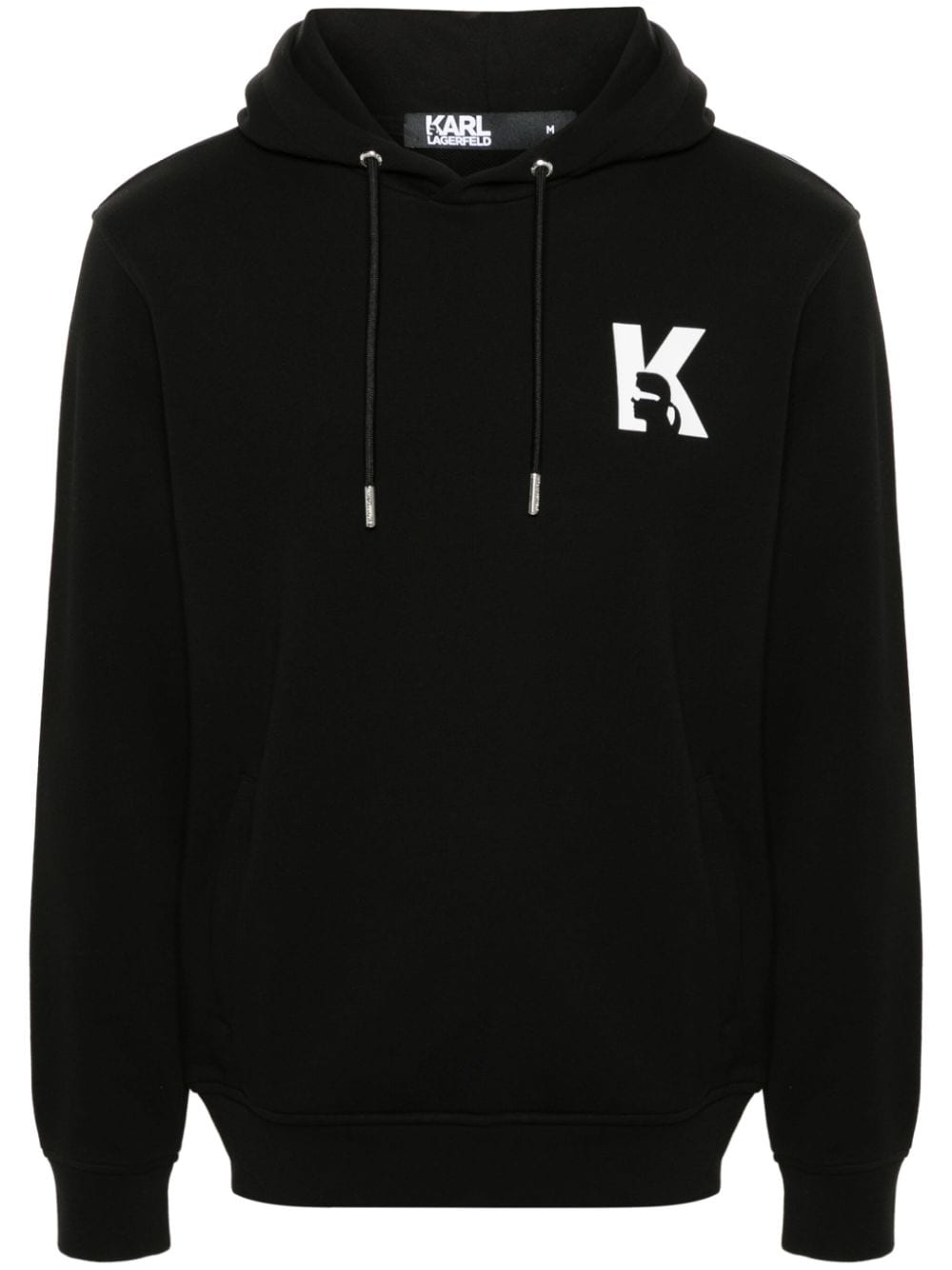 Karl Lagerfeld Hoodie mit gummiertem Logo - Schwarz von Karl Lagerfeld