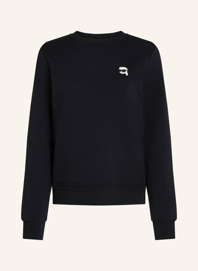 Karl Lagerfeld Ikon Sweatshirt Mit Aufnäher schwarz von Karl Lagerfeld