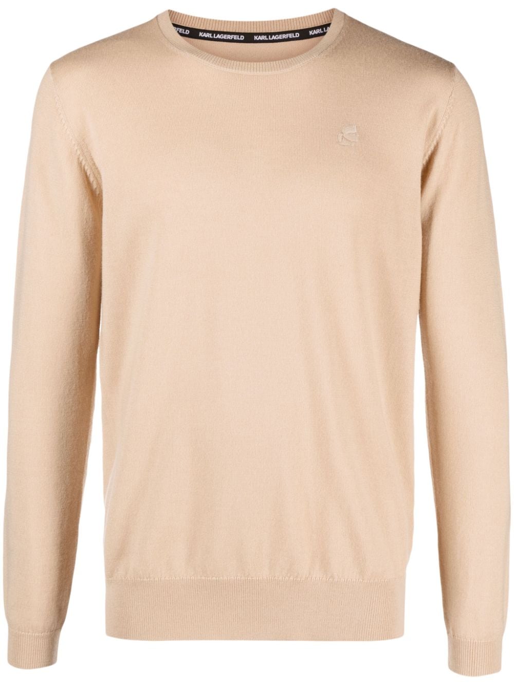 Karl Lagerfeld Pullover mit Ikonik Karl-Stickerei - Nude von Karl Lagerfeld