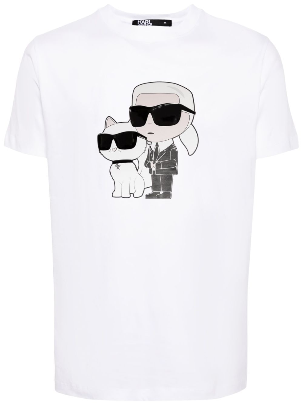 Karl Lagerfeld Ikonik Karl & Choupette T-Shirt - Weiß von Karl Lagerfeld