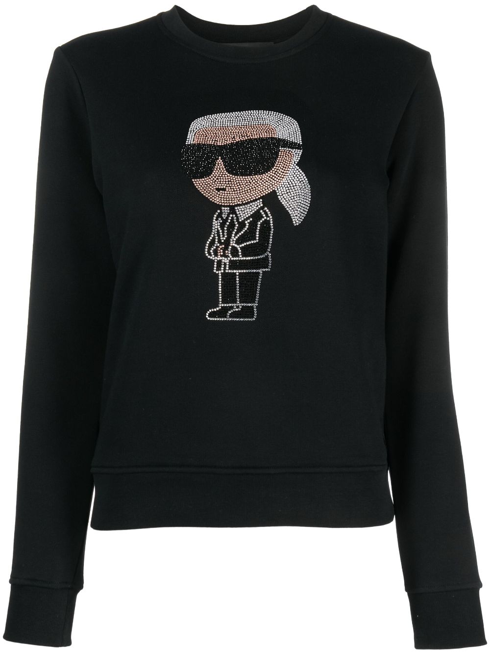 Karl Lagerfeld Ikonik Sweatshirt mit Strassverzierung - Schwarz von Karl Lagerfeld