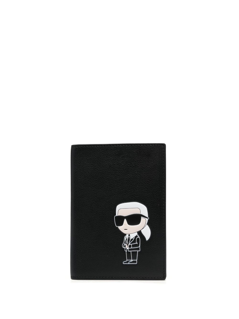 Karl Lagerfeld Ikonik Reisepassetui aus Leder - Schwarz von Karl Lagerfeld