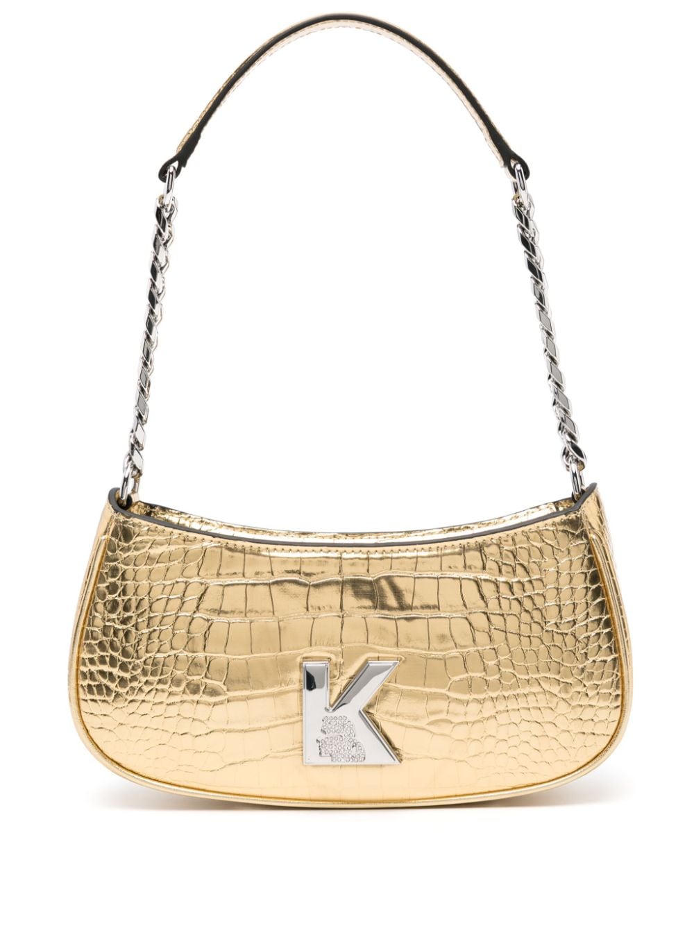 Karl Lagerfeld K/Kameo Schultertasche in Metallic-Optik - Gold von Karl Lagerfeld