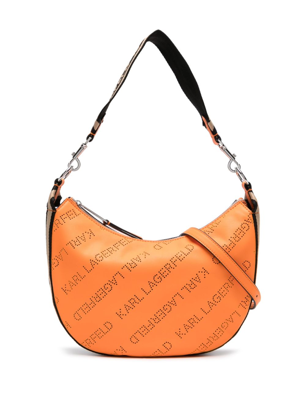 Karl Lagerfeld Kleine Moon Schultertasche aus recyceltem Polyester - Orange von Karl Lagerfeld