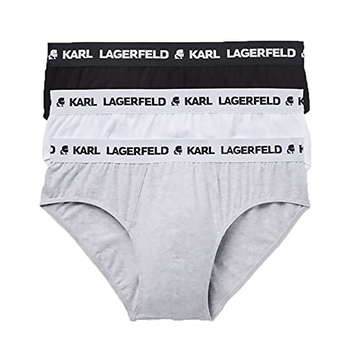 KARL LAGERFELD Herren Karl Lagerfeld Herren Slips Mit Logo (X3), Schwarz/Weiß/Grau, L, Multi, L von KARL LAGERFELD