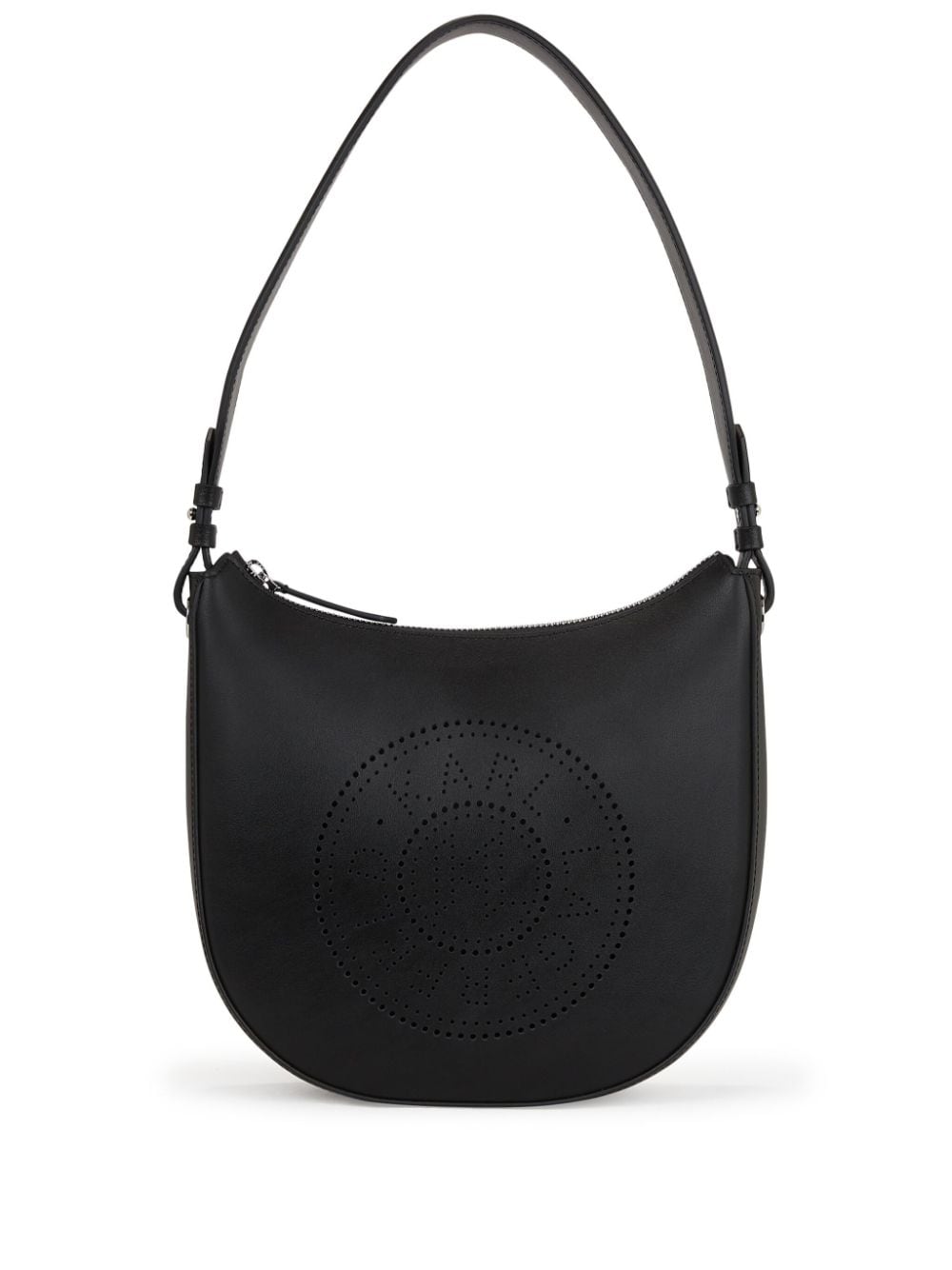 Karl Lagerfeld K/Circle Schultertasche mit perforiertem Logo - Schwarz von Karl Lagerfeld