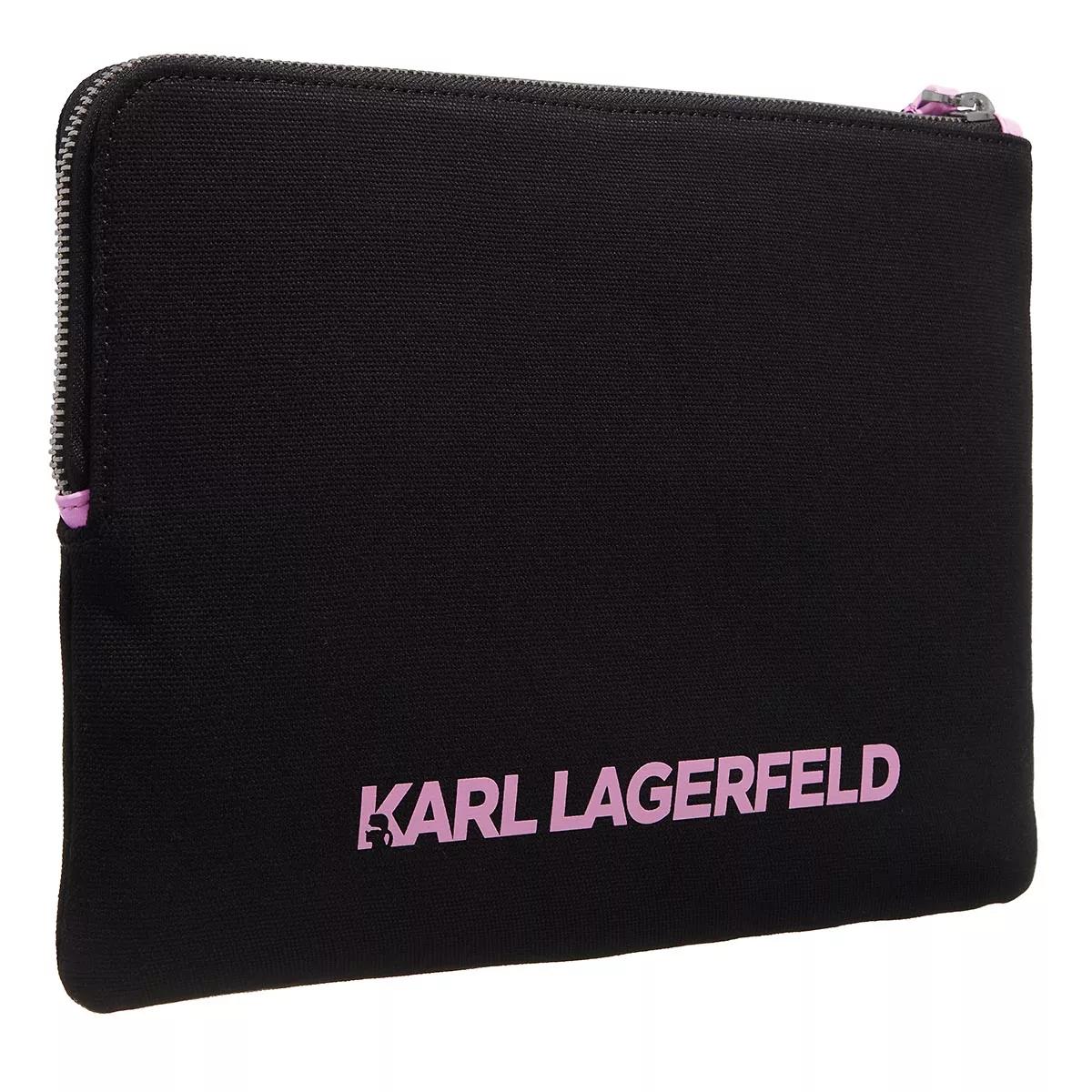 Karl Lagerfeld Pochettes - Icon K Canvas Pouch - Gr. unisize - in Schwarz - für Damen von Karl Lagerfeld