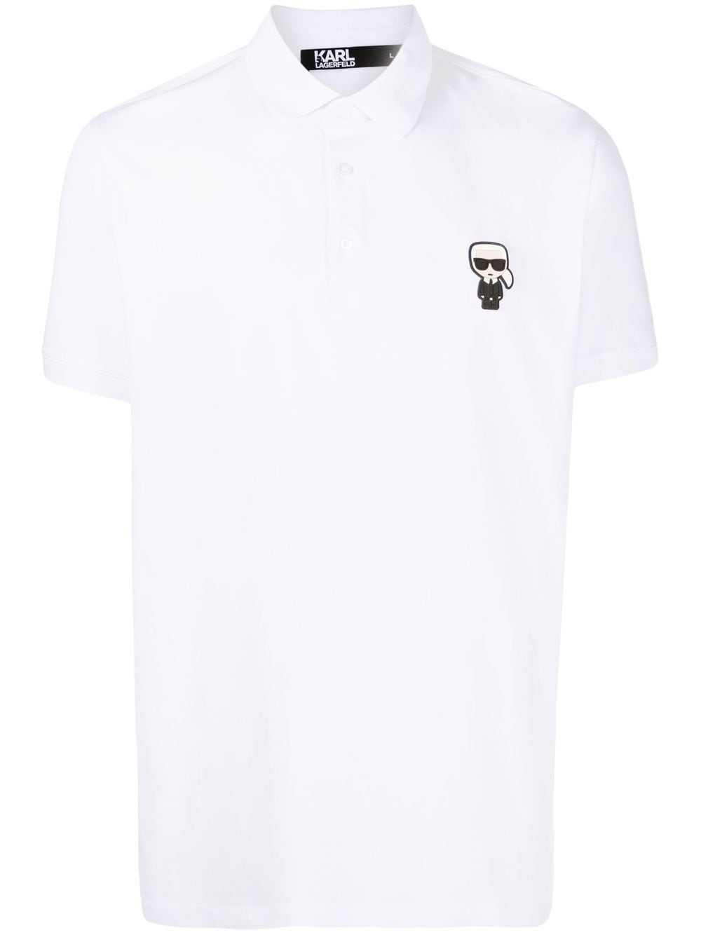 Karl Lagerfeld Poloshirt mit Logo-Patch - Weiß von Karl Lagerfeld