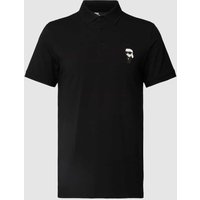 Karl Lagerfeld Poloshirt mit Motiv-Patch in Black, Größe XXL von Karl Lagerfeld