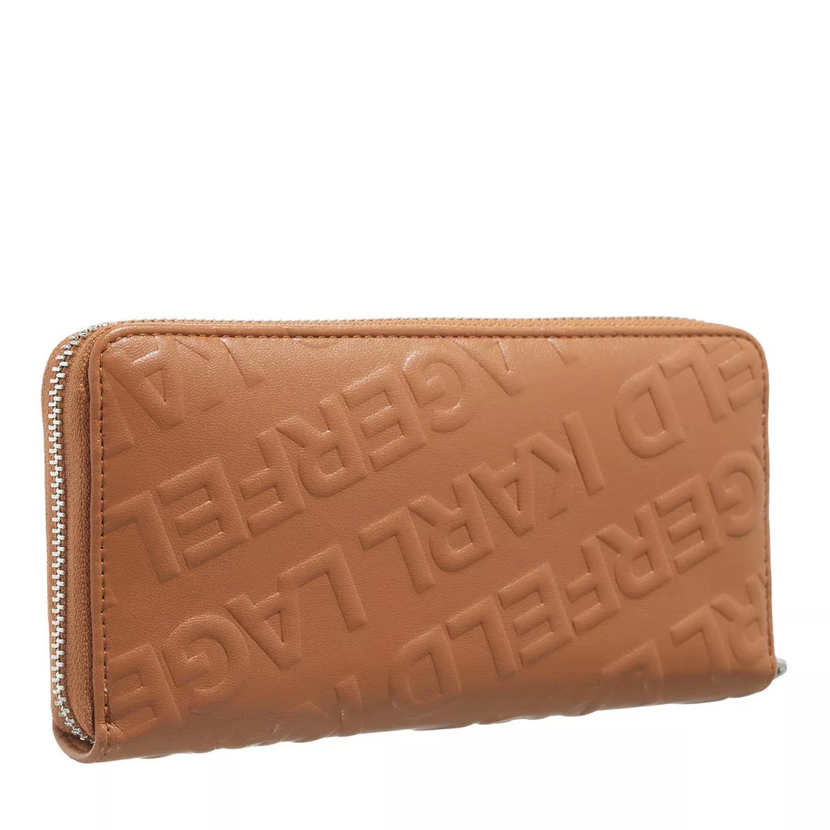 Karl Lagerfeld Portemonnaie - K/Essential Cont Zip Wallet - Gr. unisize - in Cognacbraun - für Damen von Karl Lagerfeld