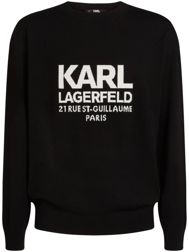 Karl Lagerfeld Rue St-Guillaume Intarsien-Pullover - Schwarz von Karl Lagerfeld