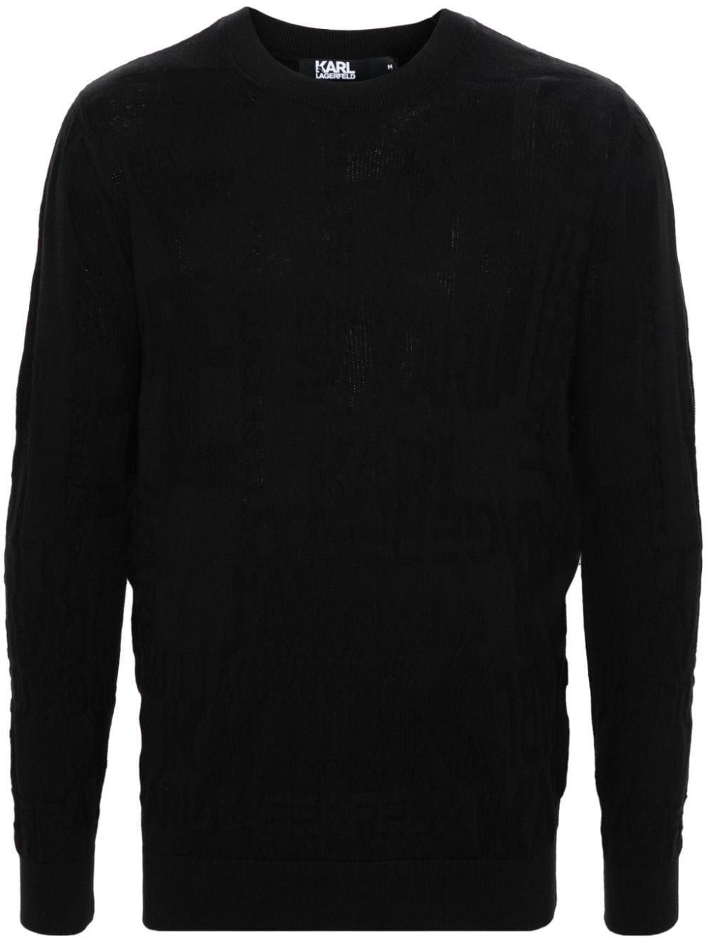 Karl Lagerfeld Pullover mit Jacquard-Logo - Schwarz von Karl Lagerfeld