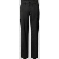 Karl Lagerfeld Regular Fit Cargohose mit Label-Applikation in Black, Größe 33/32 von Karl Lagerfeld