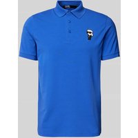 Karl Lagerfeld Slim Fit Poloshirt mit Label-Patch in Royal, Größe L von Karl Lagerfeld