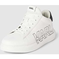 Karl Lagerfeld Sneaker aus Leder mit Label-Print in Weiss, Größe 43 von Karl Lagerfeld