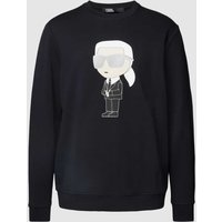 Karl Lagerfeld Sweatshirt mit Label-Print in Dunkelblau, Größe M von Karl Lagerfeld