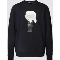 Karl Lagerfeld Sweatshirt mit Label-Print in Dunkelblau, Größe S von Karl Lagerfeld