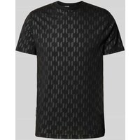 Karl Lagerfeld T-Shirt mit Allover-Label-Print in Black, Größe S von Karl Lagerfeld