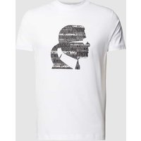 Karl Lagerfeld T-Shirt mit Label-Print in Weiss, Größe L von Karl Lagerfeld